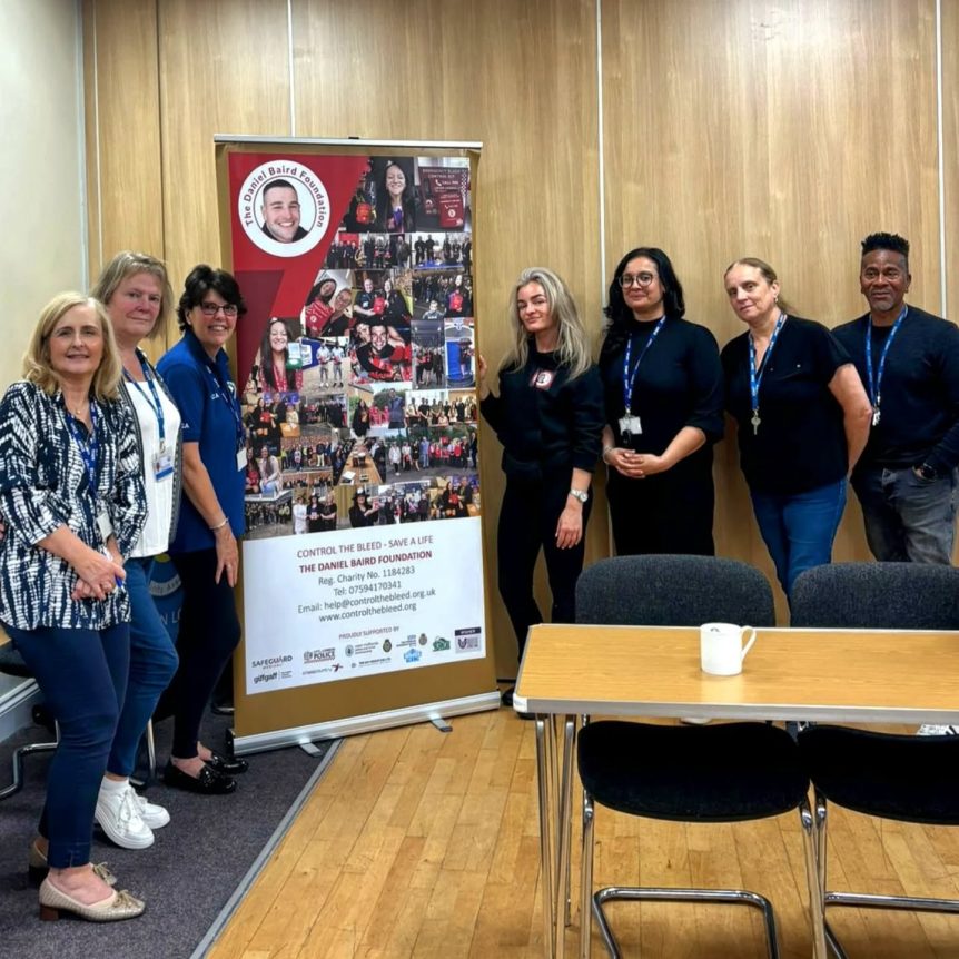 The team with the Daniel Baird Charity team at WLCA for training.